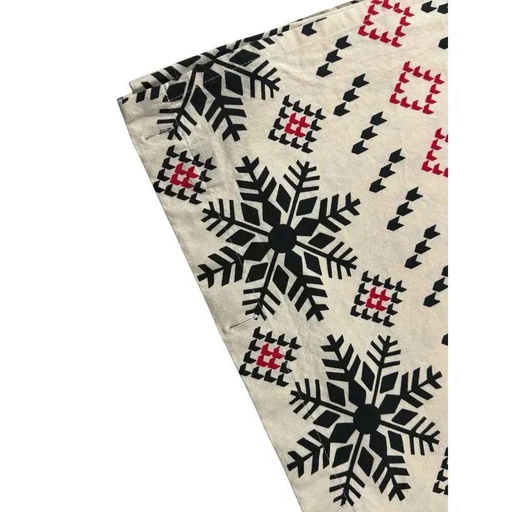 Winter Themed Fabric Shower Curtain Snowflakes Holiday Christmas Cotton